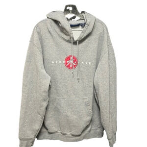 𝅺aeropostale- gray hoodie with embroidered Aeropostale letters